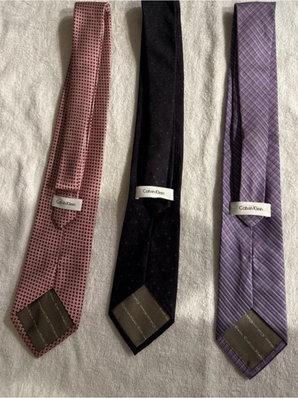 Calvin Klein Three-Tie Set in Pink, Black & Purple